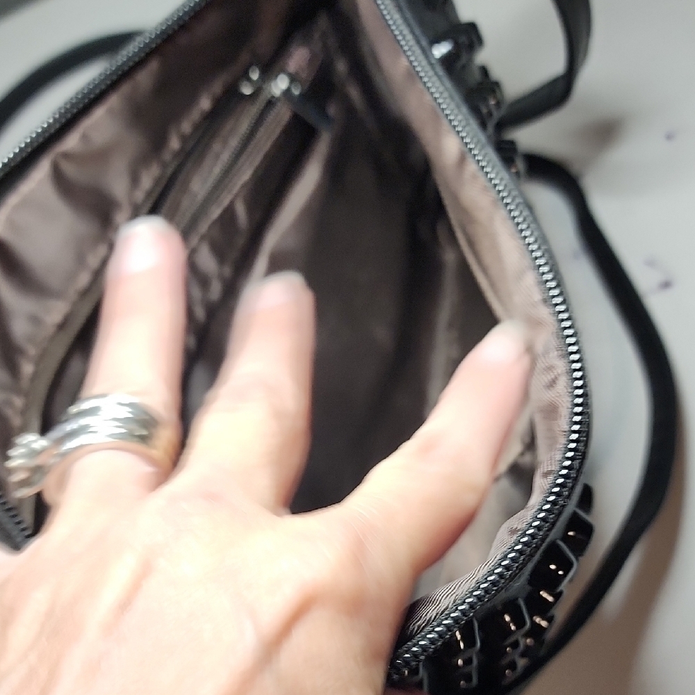 Black Punk Clutch With Adjustable Strap - Picture 6 of 8